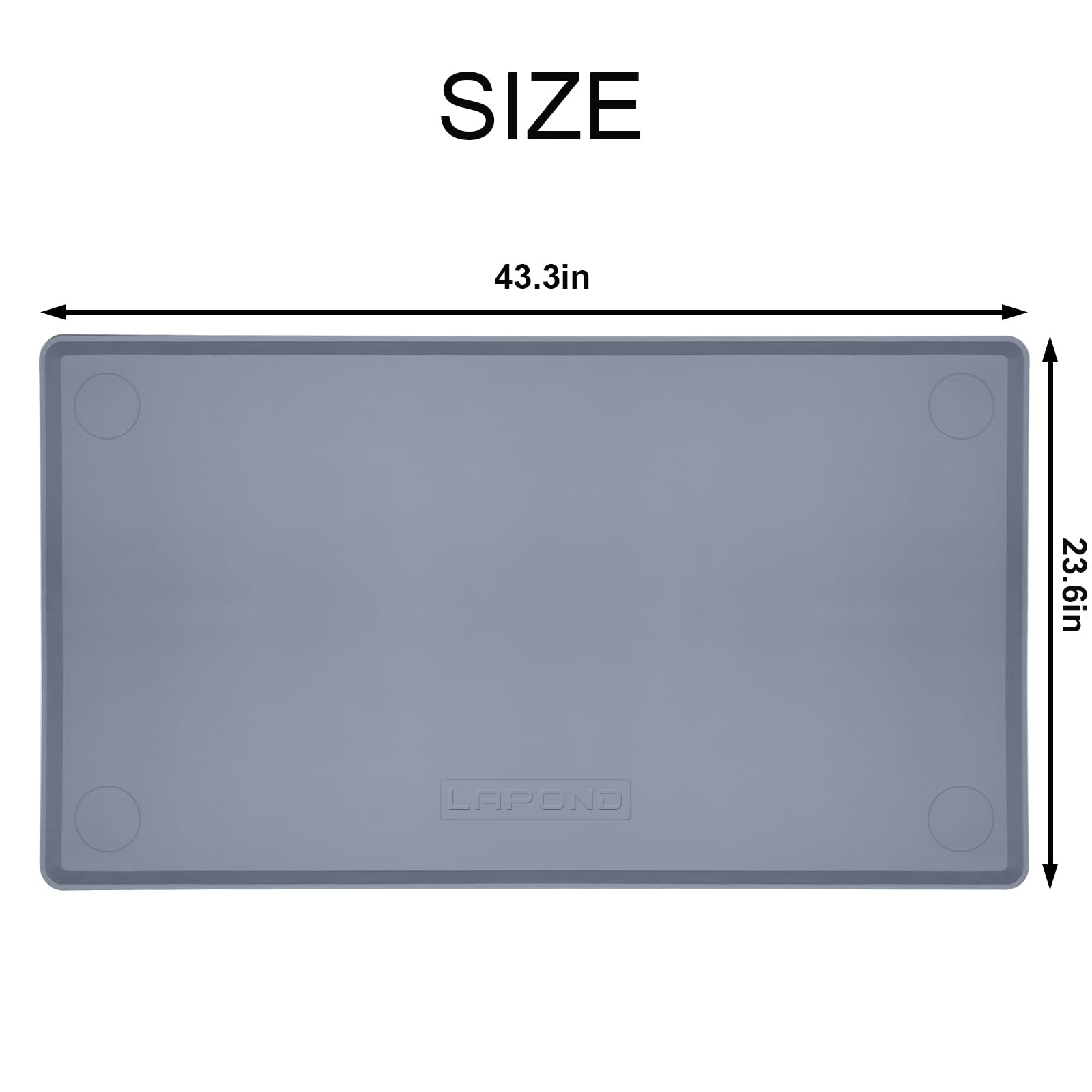 Tapis en silicone imperméable pour système de culture hydroponique d'intérieur, facile à nettoyer et antidérapant, 100 x 60 cm, gris