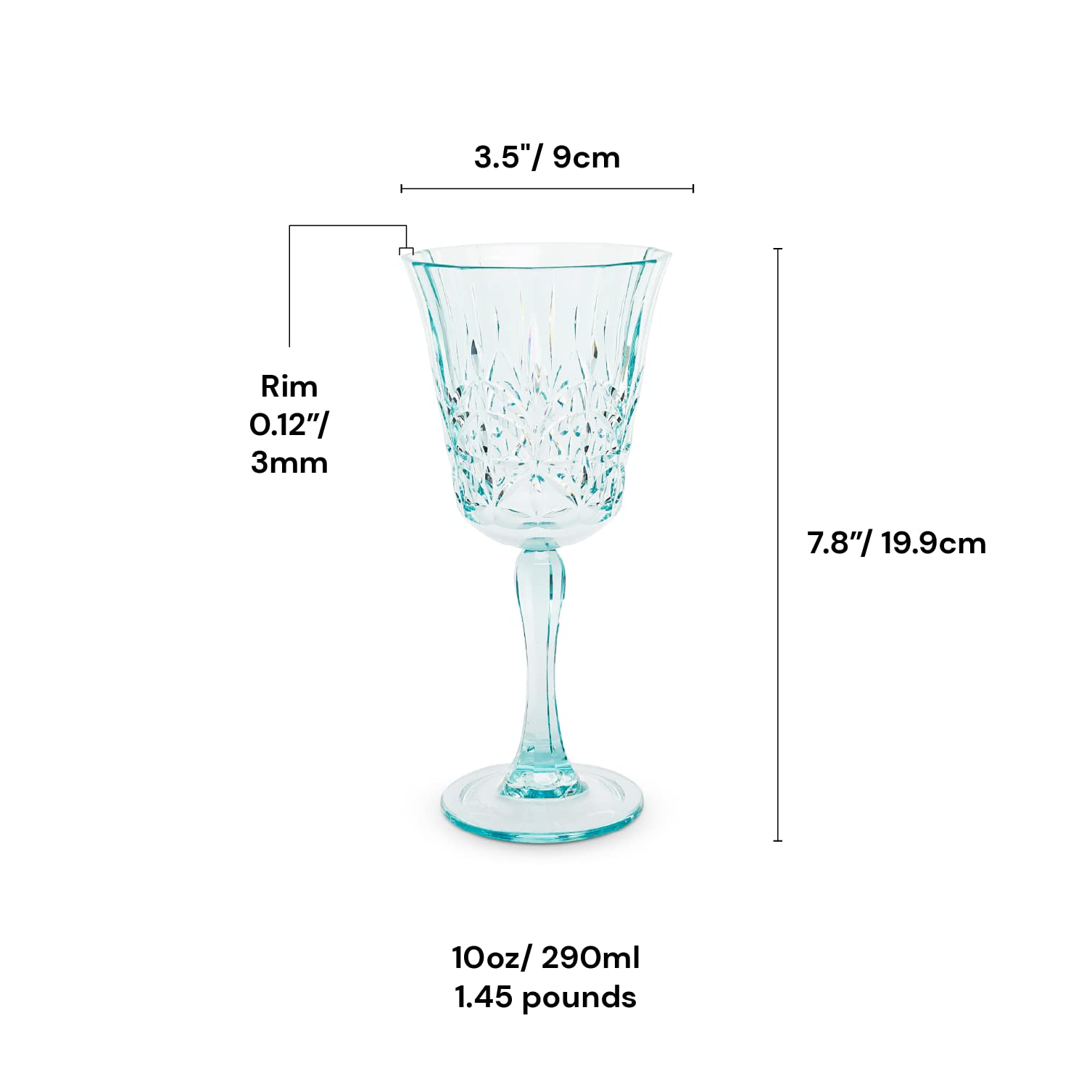 Myrtle Beach - Juego de 4 copas de vino irrompibles para uso en interiores y exteriores, reutilizables, sin BPA, aprobado por la FDA
