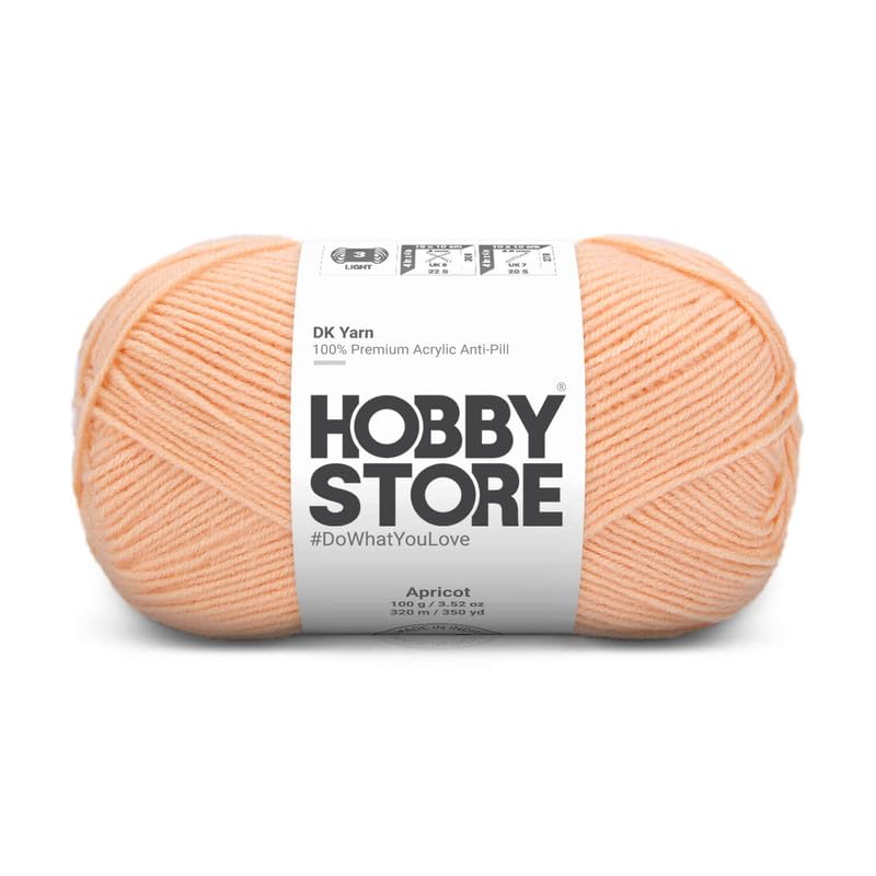 Image of DK Solid Yarn - Anti-Pill Acrylic Solid DK Yarn for Crochet & Knitting Everyday Essentials (1 ball /100 g) - Apricot 1026 | Magic Needles