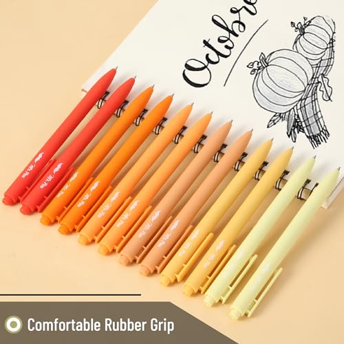 Image of Mr. Pen- Retractable Gel Pens, 12 Pack, Black Ink, Summer Morning Barrel | Fine Point 0.5mm, Fast Dry, Smooth Writing, Cute Pens for Drawing, Writing Planner and School Supplies