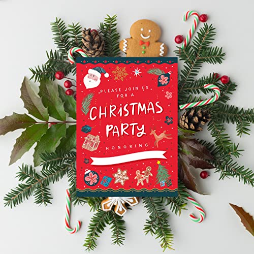 Joyful Toys Christmas Party Invitations With Envelopes Pack Of 20 | Christmas Party Invites 5" X 7" Cards - Ideal Christmas Party, Fill In Style Holiday Party Invitations #TOP4