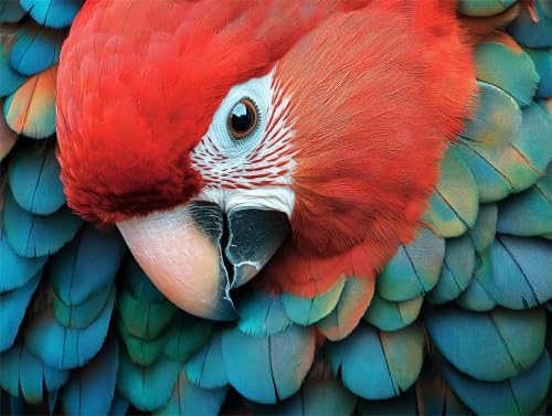 Pintura por numeros de aves para combatir el estres con manualidades acrilicas de loro