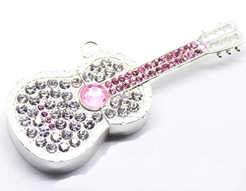 Microware 16GB Silver Metal Guitar Shape Designer Pen Drive