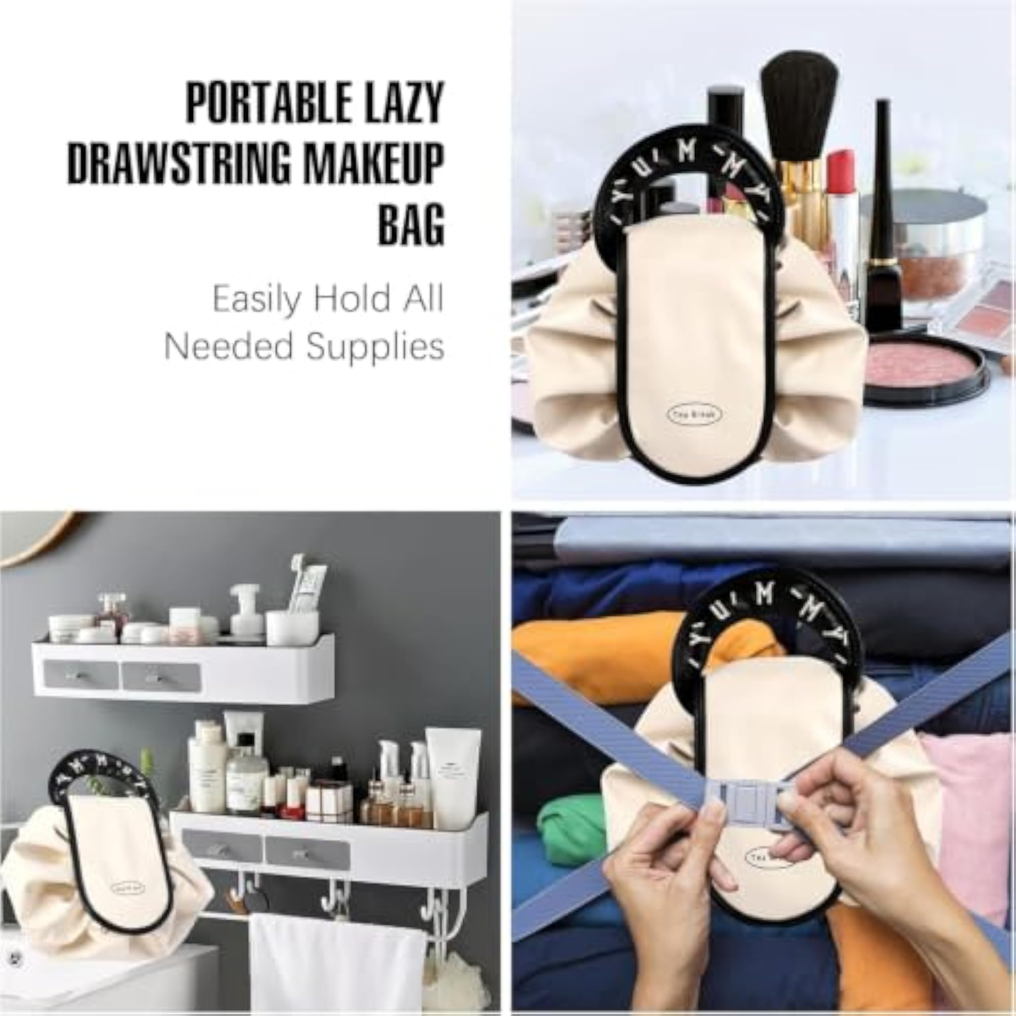 Travel Makeup Organizer Pouch with Drawstring
