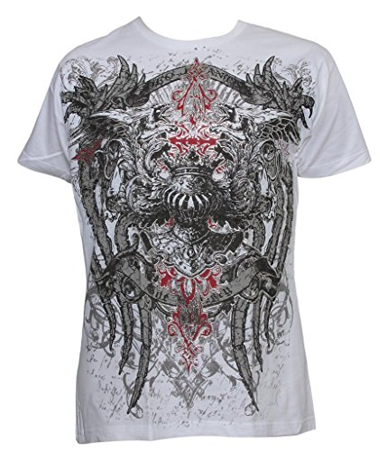 Konflic Men's Griffins The Majesty MMA Muscle T-Shirt - White - Large