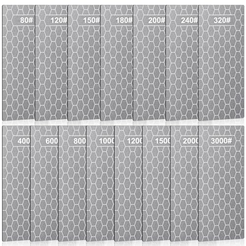 15 Pcs Diamond Sharpening Stones with Non-slip Base
