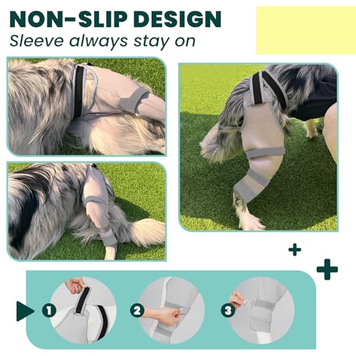 Image of Dog Rear Leg Sleeve to Stop Licking, Hind Leg Protector for TPLO Recovery, ACL Surgery, Wounds or Skin Issues, Soft Breathable Cover for Large Medium Small Dogs