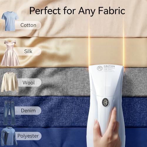 Image of HiLIFE Steamer for Clothes, Portable Handheld Design, 240ml Big Capacity, 700W, Strong Penetrating Steam, Removes Wrinkle, for Home, Office(ONLY FOR 120V) (Pearl White)