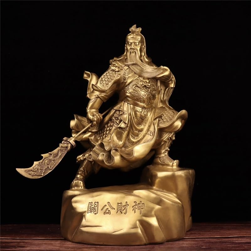 Figurka Buddy do wnętrz mosiężne rzemiosło Guan Gong ozdoby posąg Buddy Bóg bogactwa kasa sklepowa Feng Shui dekoracja medytacyjna statuetka buddy rzeźba