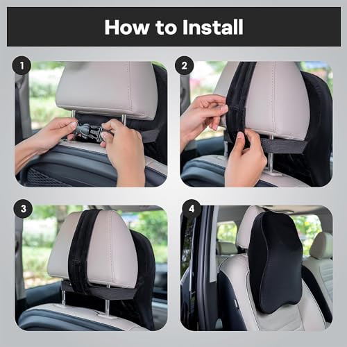 Image of zaxty Ergonomic Memory Foam Car Neck Pillow - Comfort & Support for Neck /Back Pain, Breathable Cover, Durable Headrest, Ideal for Car & Office. (1)