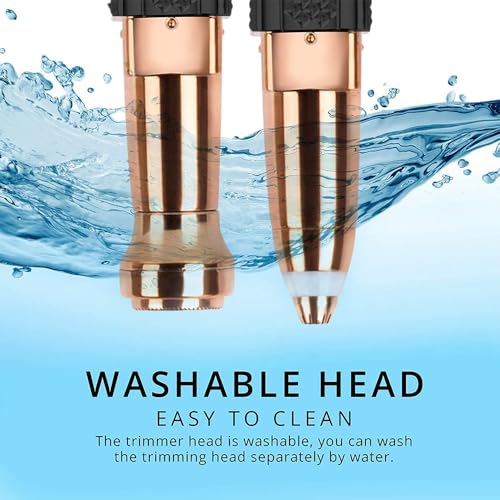 Image of Eyebrow Trimmer for Women || Epilator 2-in-1 || Face Trimmer For Women Facial Hair, Upper Lips, Nose, Ear, Portable & Rechargable - With Ring Light - BLACK