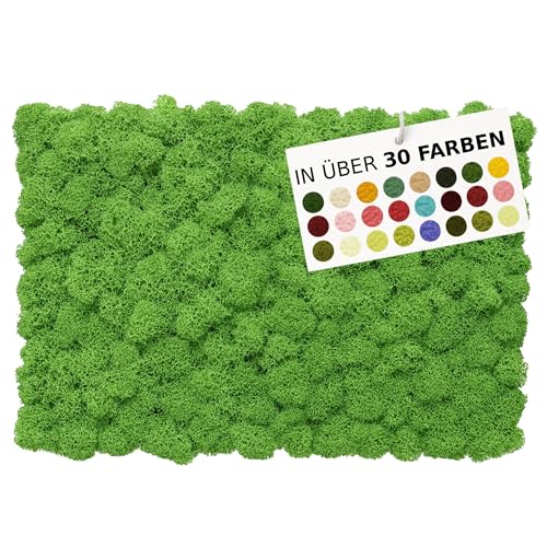 NaDeco Island-Moos 500g echtes Moos in 30 Farben zur Wahl fluffig & prall Basteln Wand Deko Moss für Moosbild Mooswand Moosplatten Kugelmoos Dekoration Ostern Weihnachten Farbe:Grasgrün