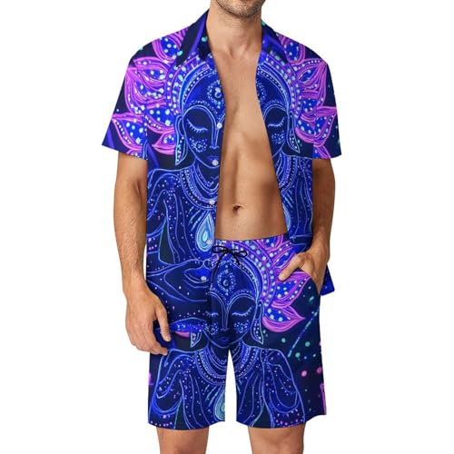 Conjunto de playa de hombre con camiseta de botones para vacaciones y tardes de relax 1