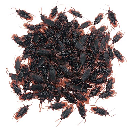 Anyumocz 100PCS Prank Fake Roaches,Novelty Plastic Cockroach,Favorite Trick Joke Toys Look Real,Scary Insects Realistic Plastic Bugs for Halloween,Party Decoration,April Fool's Day