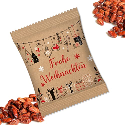 Logbuch-Verlag 10 mini regalos Feliz Navidad – Almendras quemadas – Decoración de mesa clientes, empleados colegas