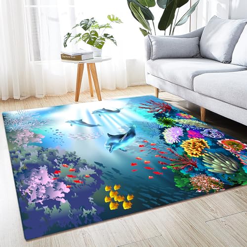 Tapete Coral Marina QH 150x180 cm Lavable Antideslizante miniatura 2