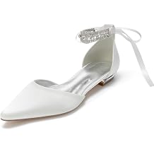 Womens Elegant Wedding Flats Ankle Chains Formal Party Shoes