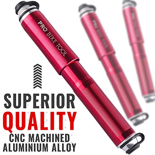 Pro Bike Tool Mini Road Bike Pump For Mountain And Bmx Bicycle Tires , 7.3-Inches , Red #TOP6