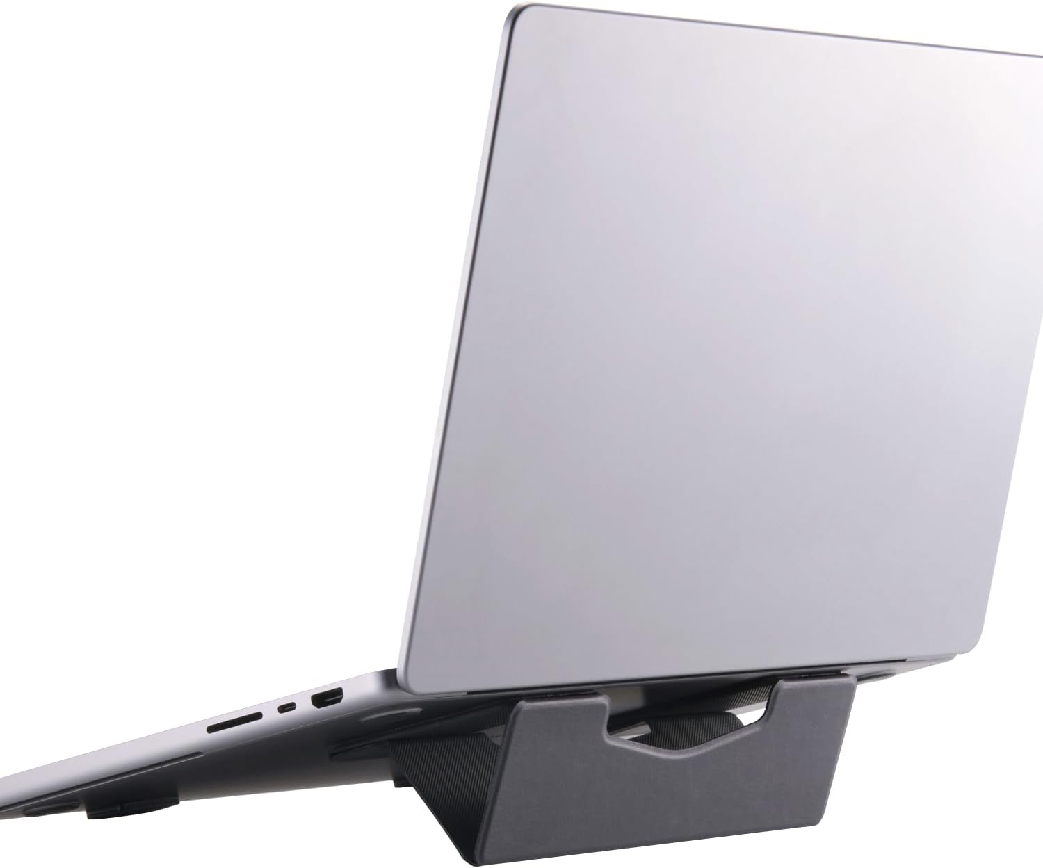 Elecom PCAWLTSLL01GY Laptop Stand, Compatible with ~15.6 Inches, Foldable, Portable, Thin, Leather, Adhesive, Long, Gray