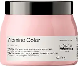 L'Oréal Professionnel Máscara de Tratamento Vitamino Color, Protege e preserva a cor do cabelo, Aumenta o Brilho, Hidrata e Desembaraça, Para cabelos com coloração, 500g