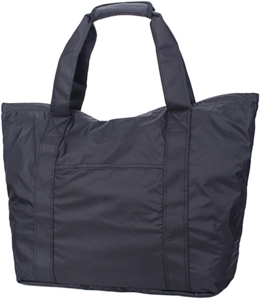 Totes Nylon Tote with Trolley Sleeve Compartments Large Capacity Travel Bag Zippered Foldable Shoulder Bag (Large)
