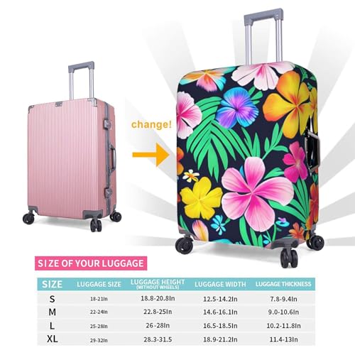 Stretch Luggage Cover for Travel, Colorful flowers Print Luggage Case Cover, Easy Find Suitcase Protector 6