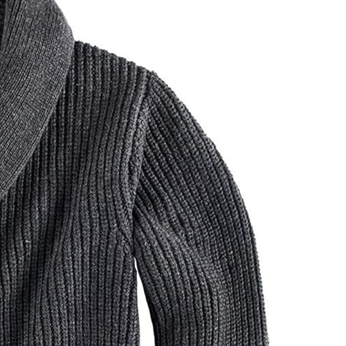 Mens Shawl Collar Sweaters Cardigan Cable Knit with Pockets Cardigan Button Down Knitted Sweaters3