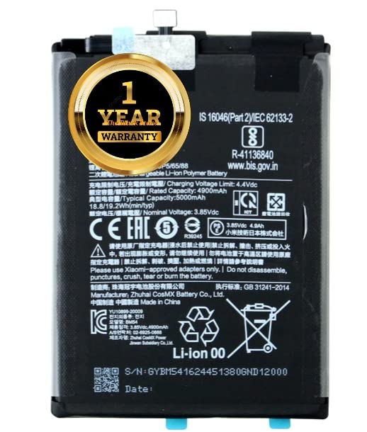 Image of Original BM54 Battery Compatible with Xiaomi Redmi Note 9T M27J22G