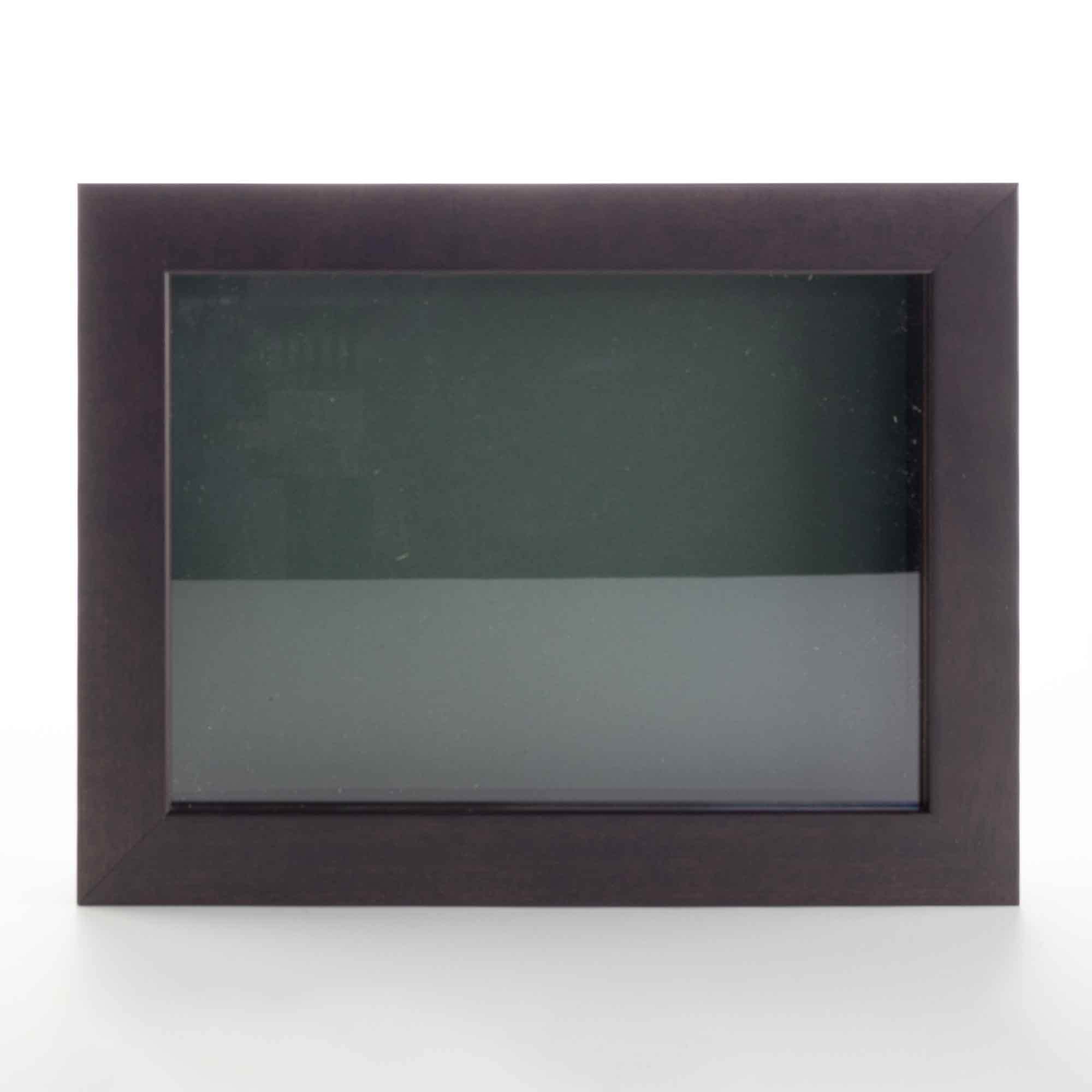Dark Brown 20x20 Wood Shadow Box Display Frame with Green Acid-Free Backing UV Acrylic & Hanging Hardware - with 3/4