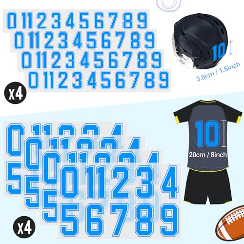 Glenmal 88 Sheets 968 Pcs Iron on Numbers for Jersey 0-9,Sky Blue by Glenmal - Used condition - Image 2