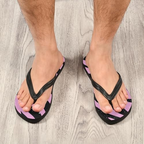 Pink Black Zebra Stripes Flip Flop Beach Summer Casual Sandal for Women & Men Shower Shoes 208619214