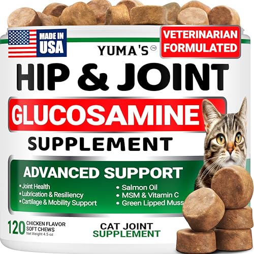 Cat Hip and Joint Health Supplement Chews – Advanced Glucosamine for Cats – MSM, Chondroitin & Omega-3 Salmon Oil – Supports Mobility, Joint Pain Relief, Cat Vitamins for Indoor & Outdoor Cats