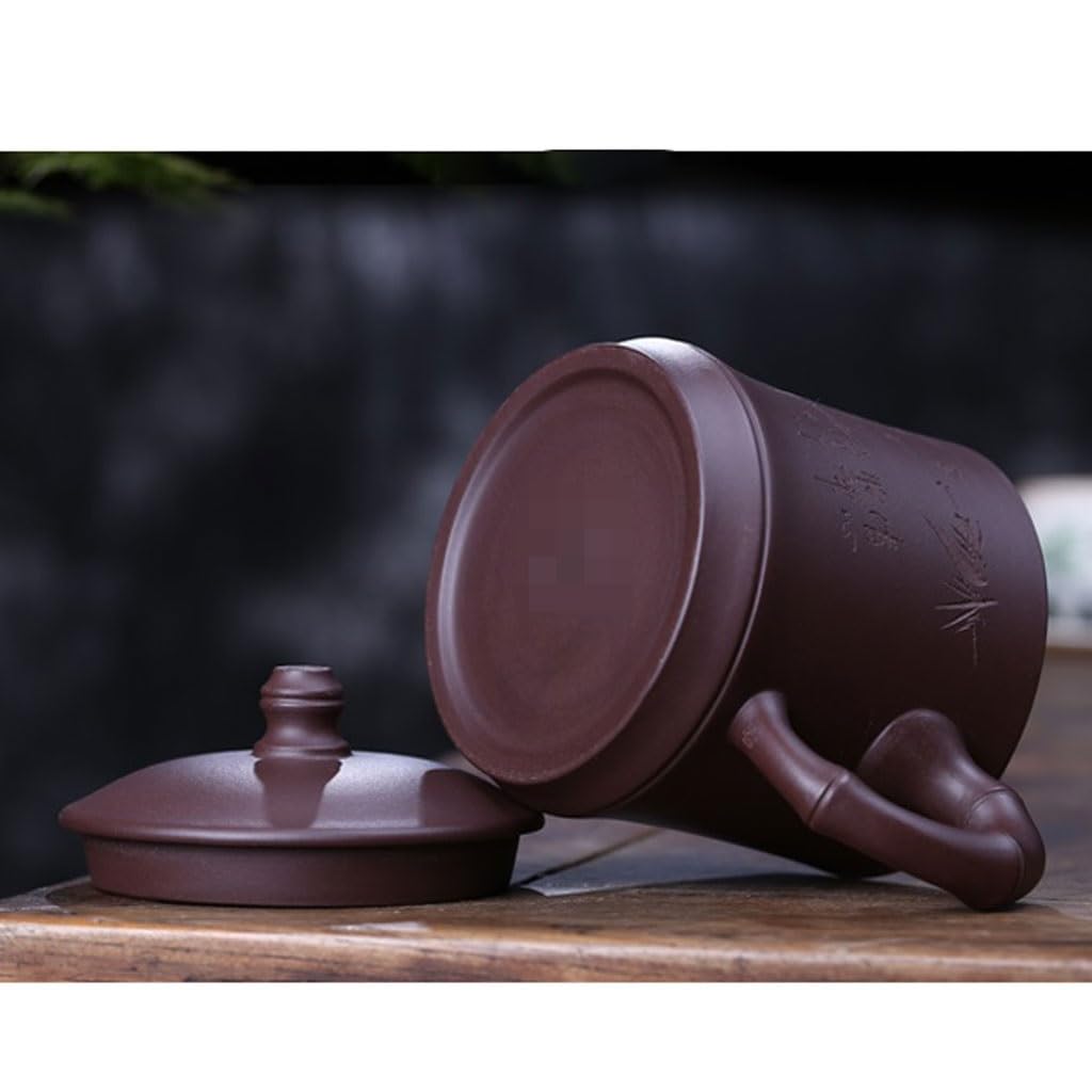 Matcha kubki do biura i domu z pokrywką fioletowy gliniany kubek do parzenia herbaty ręcznie robiony fioletowy gliniany kubek 500 ml popołudniowa herbata zestaw zaparzacz kubek do herbaty