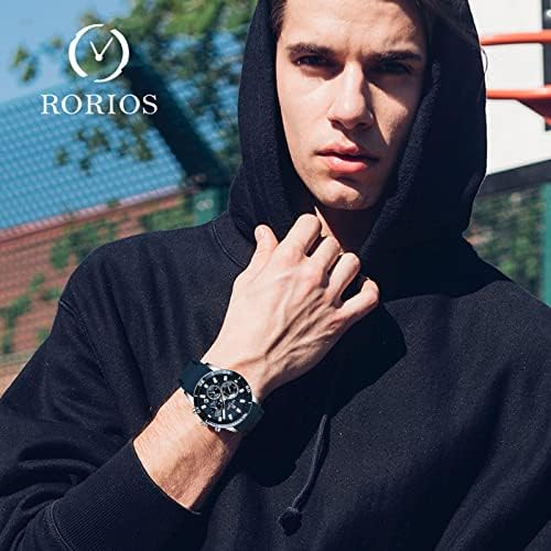 rorios Polshorloges voor heren, modieus, vierkant, sportief horloge