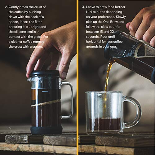 Barista & Co Manual, cafetera especial, infusor de café y té 4 en 1 con vaso de vidrio borosilicato, filtro de metal y… - Imagen 7