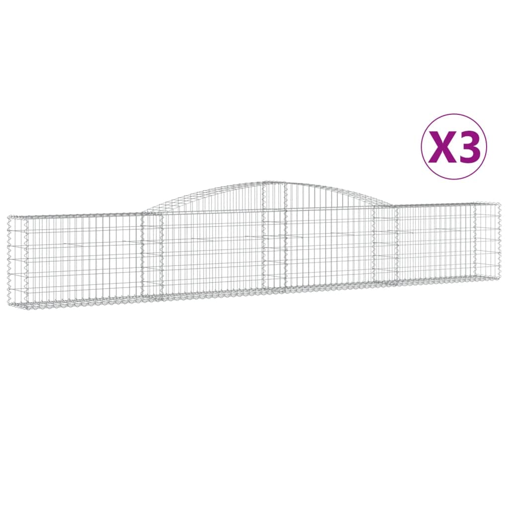 celosias Madera,celosias,Jardinera,Cestas de gaviones 3 uds Forma de Arco Hierro 400x30x60/80 cmIdeal para Jardines, Salones Donde se necesite