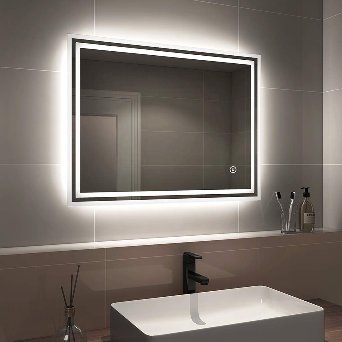 Buy EMKE Bathroom Mirror with LED Lights, 500x700 MM Wall ed Shaver