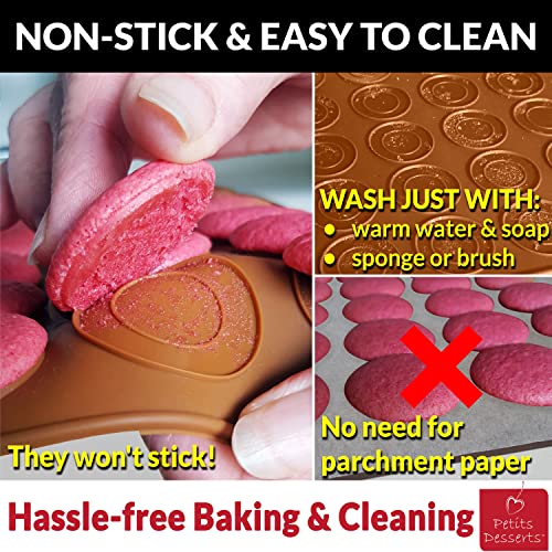 Macaron Baking Kit With Silicone Baking Mats And Printed Step By Step Guide | Macaroon Kit 8 Pcs | Tailored For Starters | Macaron Mats With Ridged Circles For Easy Piping | Macaroon Baking Supplies #TOP1