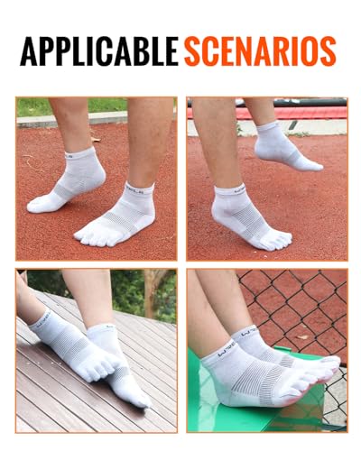 Image of WRELS Coolmax Toe Socks for Men Women,Athletic High Performance Cushion Crew Socks for Running Working(3 Pairs)