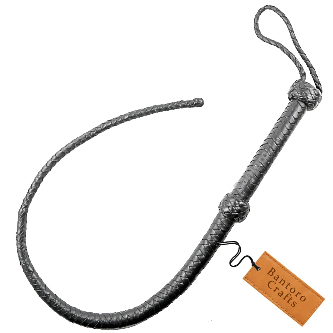 3 Feet / 0.90 Meter whip Genuine Cowhide Leather Bullwhip 8 Plaits Single Tail Bullwhip with Paddle on The Top Equestrian Braided Whip