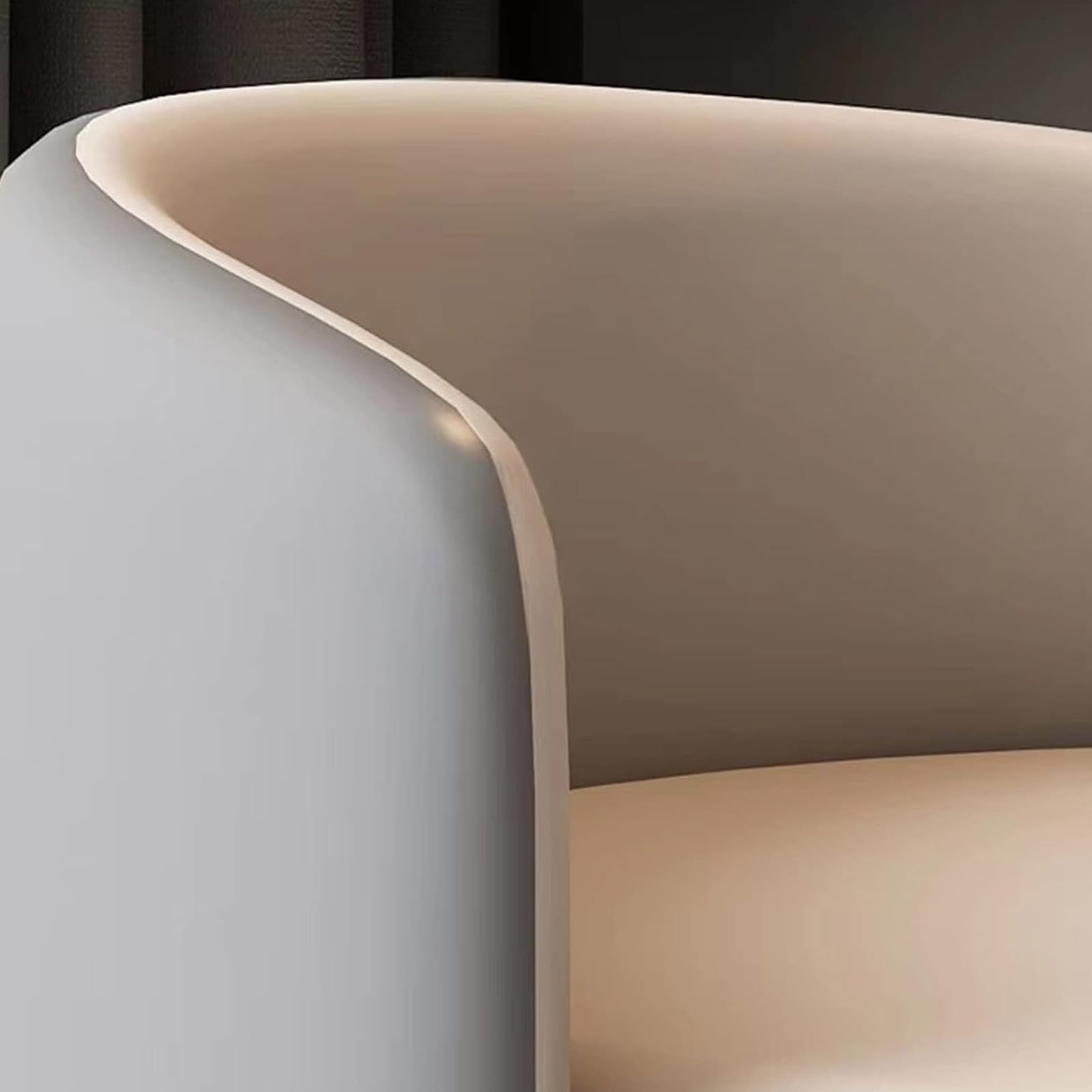 Pouf poggiapiedi Tondo, Sedia Vanity per Sala Trucco Poltrona da Salotto e Camera da Letto Poltroncina per Salotto con Seduta Morbida Imbottita 37 * 55 * 44cm,off White