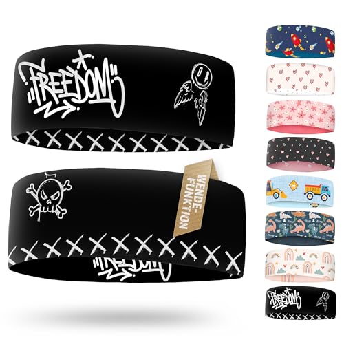 Kinder Stirnband - dünnes, ultraleichtes und elastisches Sportstirnband für Jungen und Mädchen (Graffiti Schwarz) Kinder Stirnband - dünnes, ultraleichtes und elastisches Sportstirnband für Jungen und Mädchen (Graffiti Schwarz)