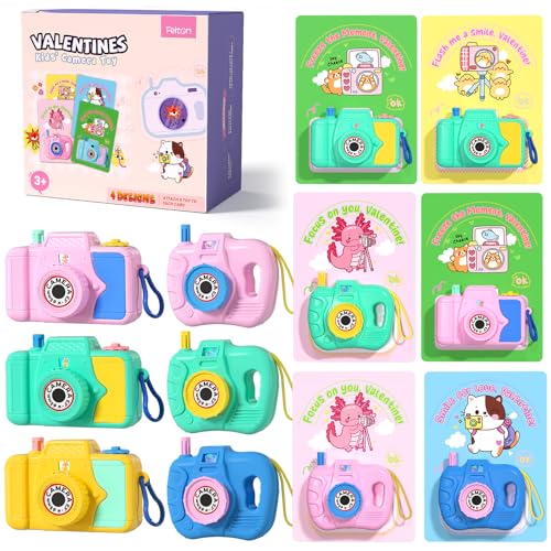 Feltom 24 Pack Valentines Day Gifts for Kids – Mini Toy Camera Set with Valentine’s Greeting...