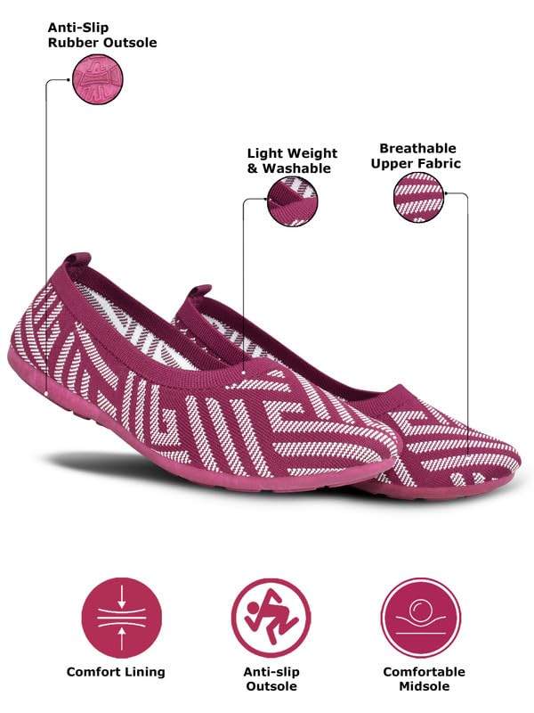 Image of AJANTA Women's Sneakers | Belly Shoes for Women | Slip-On Walking Shoes | Lightweight Casual Knit Loafers | Comfortable Daily Wear Footwear for Girls | Travel, Office & Outdoor Use
