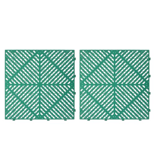PENIKOKO 2 Piezas Baldosas de Rejilla de Plástico Entrelazadas para Taller Suelo Antideslizante con Drenaje Avanzado Panel Modular Cuadrado para Lavado de Coches y Zonas Húmedas