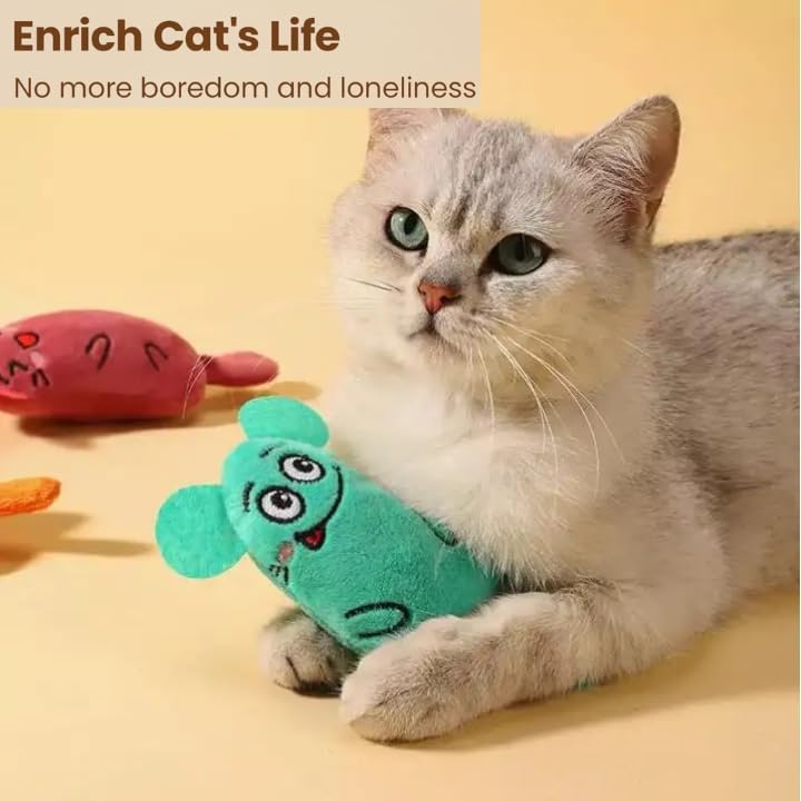 Miniatura 5 de Whiskers & Nibbles - Ratones interactivos de felpa para gatos y gatitos, juguete duradero para gatos y gatitos, juguete realista para gatos y gatos,