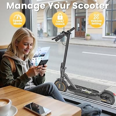 Electric Scooter, 350W Motor, 19 Mph Speed & 15 Miles Range, 8.5 Solid Tires, Lightweight Foldable Scooter with Dual Braking System, Max Load 265LBS