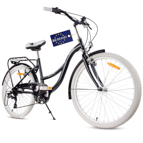 sun baby Mädchenfahrrad 24 Zoll Flower Bike Schwarz, Kinderfahrrad für...