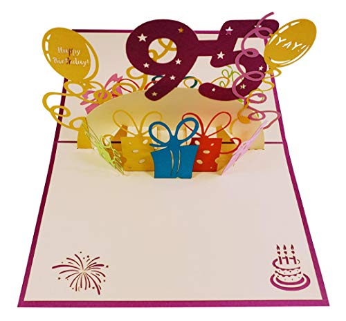 Igifts And Cards Happy 95Th Birthday With Lots Of Presents 3D Pop Up Greeting Card - Awesome, Cute, Fun, Unique, Special Occasion, Celebration, Husband, Wife, Best Friend, Congratulations #TOP1