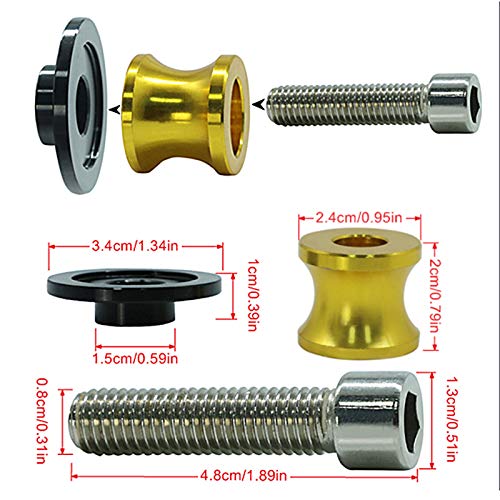 2Pcs 10Mm M10 Motorcycle Swingarm Spools Sliders Cnc Swing Arm Stand Screw For Kawasaki Vulcan 650S Zx-10R Zx-14 Ninja300 Versys650 Kle650 Z750/S/R (Green) #TOP3